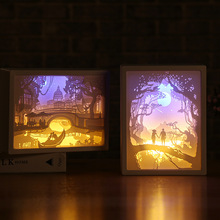 Art Decoratie 3D Papier Carving Licht Lamp Led Voor Thuis Slaapkamer Nachtkastje Tsh Winkel