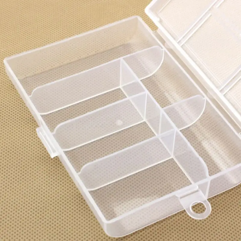 6 gitter plast smykkeskrin plast værktøjskasse justerbar håndværk organisator opbevaring perler armbånd smykkeskrin værktøjskasse