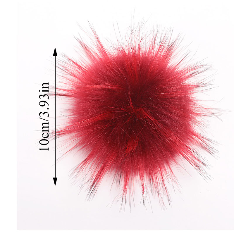 Pompons artificiels 10cm pour chapeau et bonnet d'hiver | Avec bouton en fourrure de raton laveur, Pom Poms en boule pour femmes et enfants, fournitures de bonnets