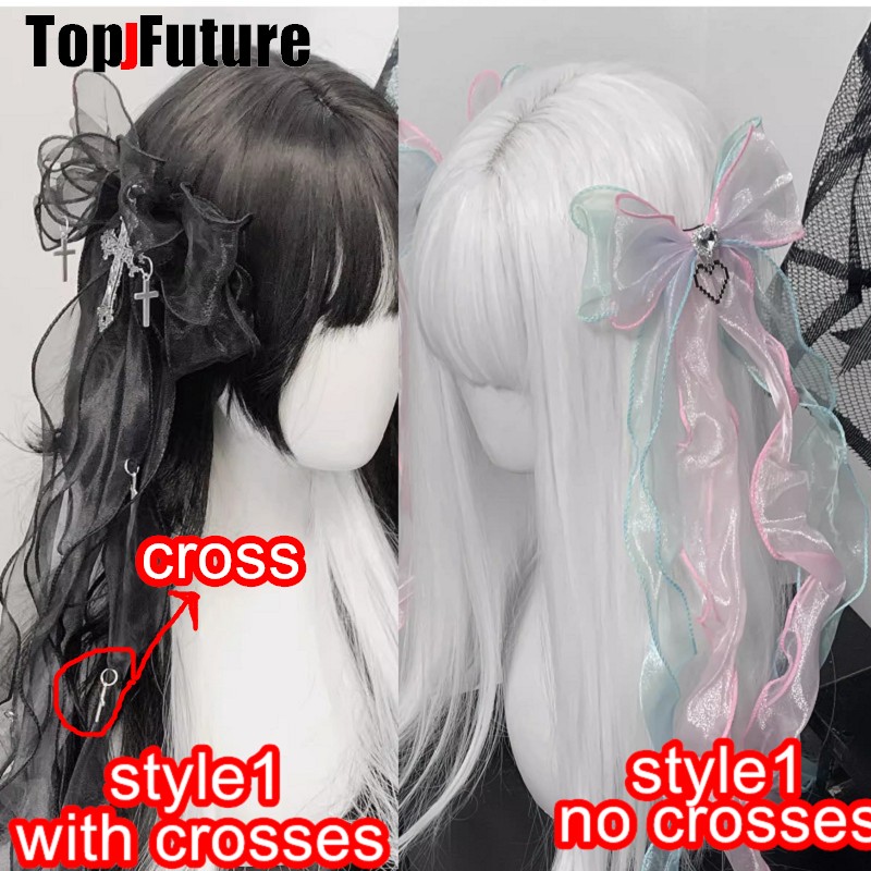 One Hair Clip Y2K girl Harajuku Gothic Lolita Subculture Accessories Lace Bow Ruffle Ribbon Hair clips pins Hairpin Barrettes