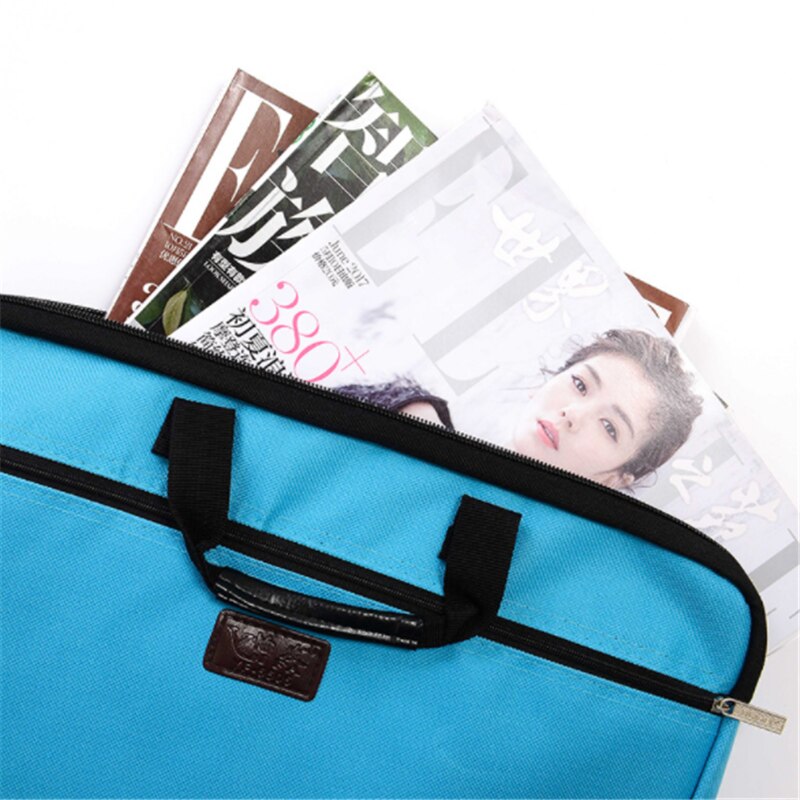 Bolsa de documentos portátil para hombre y mujer, bolso de lona A4 de oficina con cremallera de gran capacidad, bolso de información multicapa, maletín para reuniones