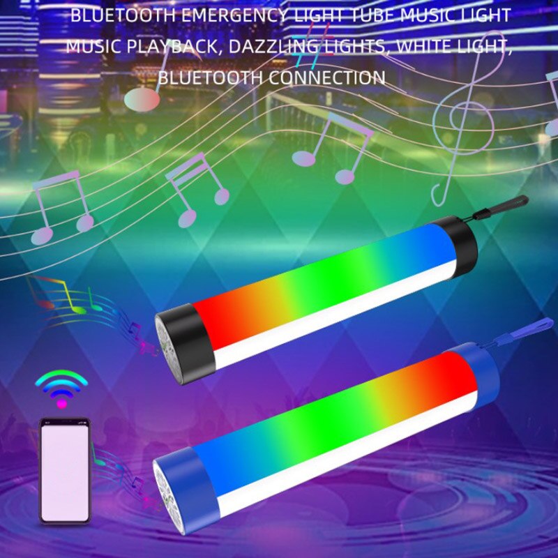 LED USB night light tube bluetooth music player audio speaker Magnetic suction computer RGB lamp 7 colors change bulb tubes