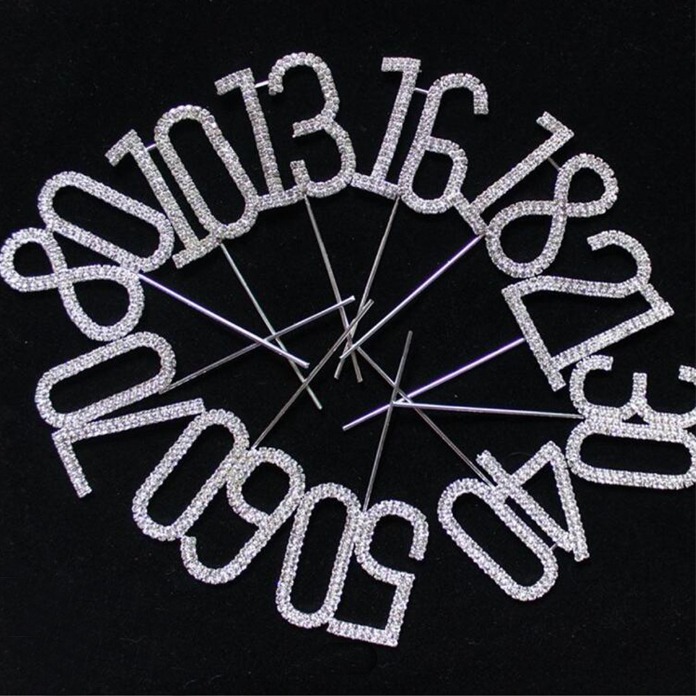 1szt Srebrny błyszczący cylinder na tort Numer 10 18 21 30 40 50 60 70 Diamentowy cylinder na tort na przyjęcie urodzinowe i rocznicowe Dekoracja tortu