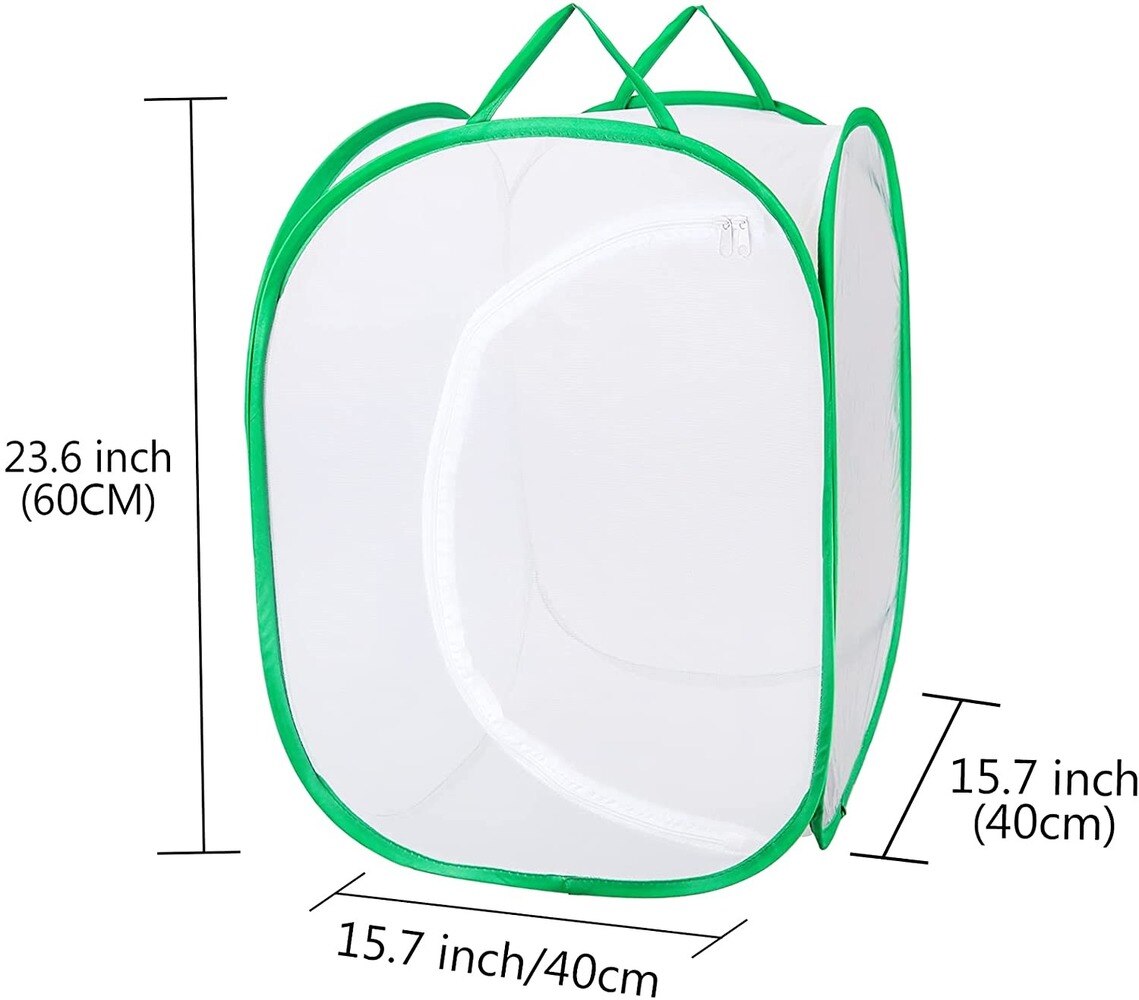 24/36 Inches Tall Insect and Butterfly Habitat Cage, Monarch Butterfly Garden House Kit for Caterpillars Pop-up Outdoor
