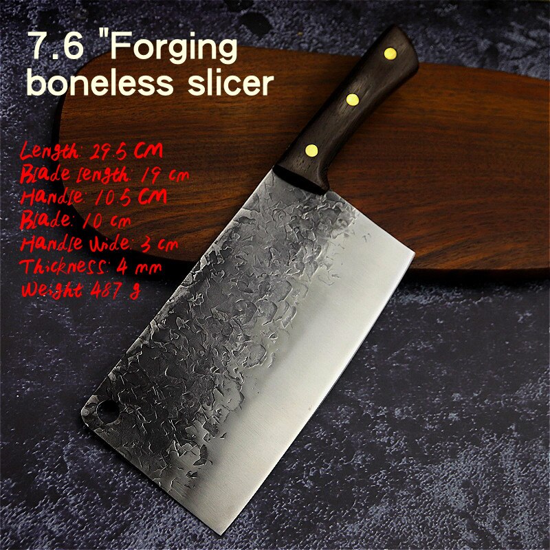 Manganese-steel forging sharp chef knife household kitchen knife multi-purpose chef knife slicer boning knife boning knife: B-xzd11-M