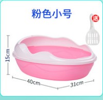 Bol para arena de gatos antisalpicaduras, doble capa, cuenca de arena semicerrada, olla de baño extragrande de plástico para gatos, pequeños recipientes para gatos: SET C
