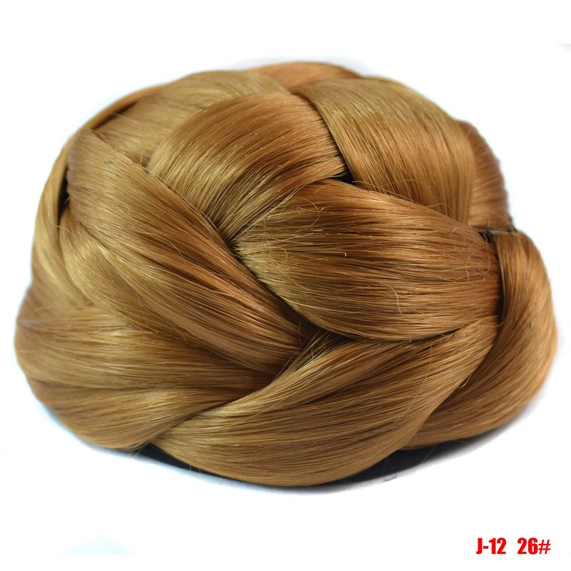 Jeedou trançado chignon cabelo sintético multi-camadas tranças almofada de pão de cabelo 10*6cm 60g redondo penteado elegante vintage updos: J12-26
