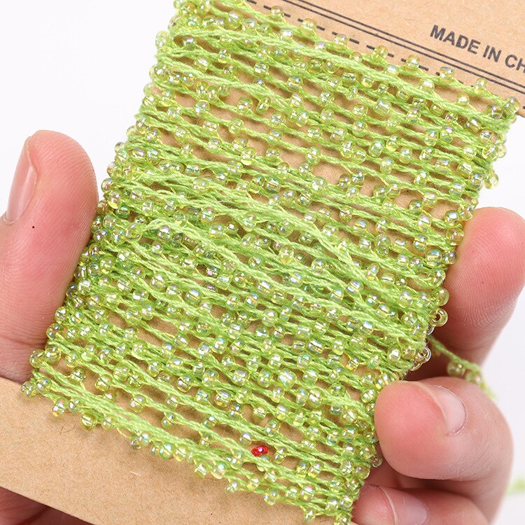 5 Yards crystal bead thread diy hand-woven rope 4ply for garment bag hat decoration