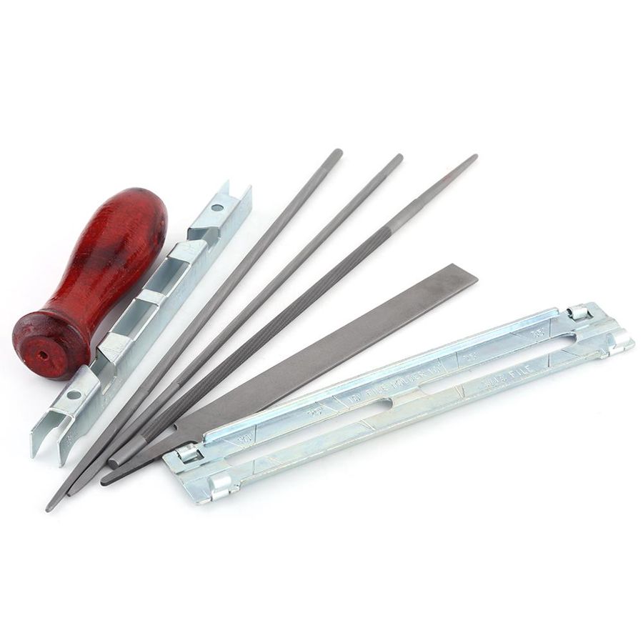 8Pcs Chain Saw Sharpening Kit Chainsaw Sharpener File Guide Bar Depth Gauge Tool Set