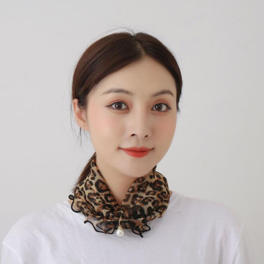 Floral Neck Ring Scarf Chiffon Collar Tie Women Muslim Hijab Hat Indian Turban Solid Lady Office Neckerchief Skinny Hair Scarves