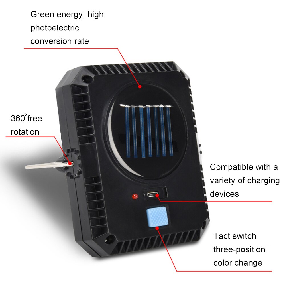 Mutilfunction Solar Camping Lantern USB Rechargeable Power Ourdoor Adjustable LED Tent Light For Hiking Travel Garcen Yard Using