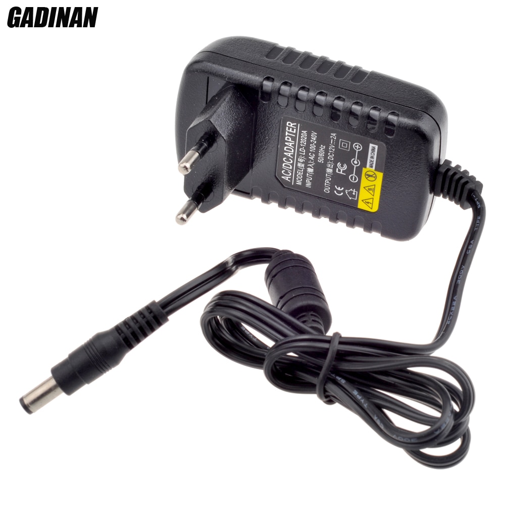 Gadinan 12V 2A AC 100V-240V Converter Adapter DC 12V 2A 2000mA Power Supply EU UK AU US Plug 5.5mm x 2.1mm for CCTV IP Camera