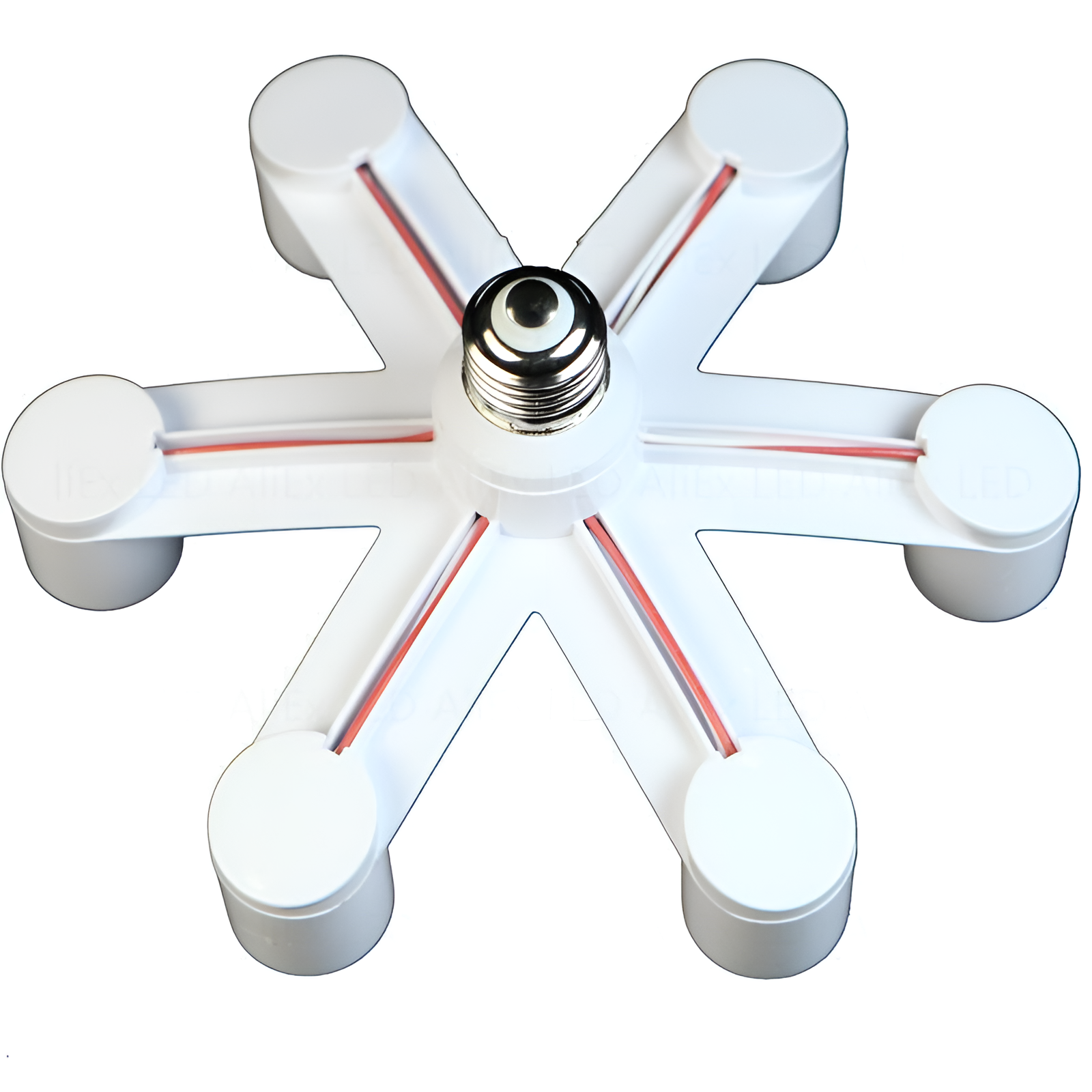 3 in 1/4 in 1/5 in 1/6 in 1 E27 LED Gloeilamp Lamphouder 85-265 V E27 Base Socket Splitter LED Lamp Socket Gloeilamp Adapter Houder: green