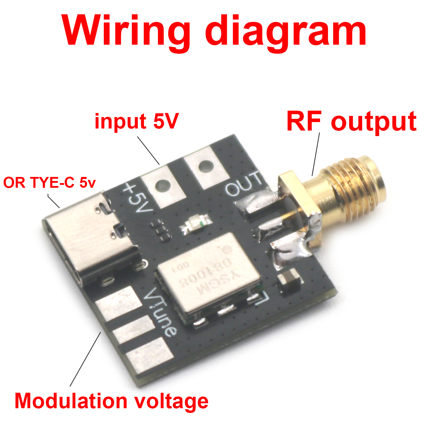 70Mhz-5.8Ghz VCO Entwicklungsbrett RF Spannungsgesteuerte Oszillator Signalquelle 433M 900M 1.5G 2.4G PLL FM Radio VHF WIFI