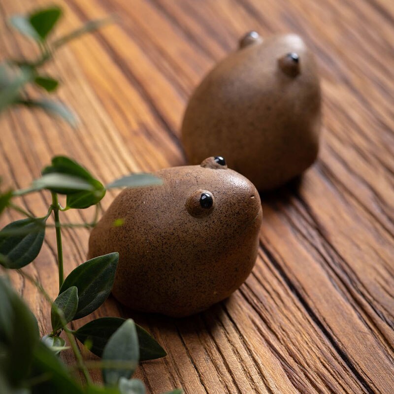 Porcelana 5CM szczęście żaba herbata zwierzę Zen zestaw herbaty gruba ceramika Jin Chan Wykonany ręcznie chińskie zwierzę słodkie nowoczesna dekoracja robić domu