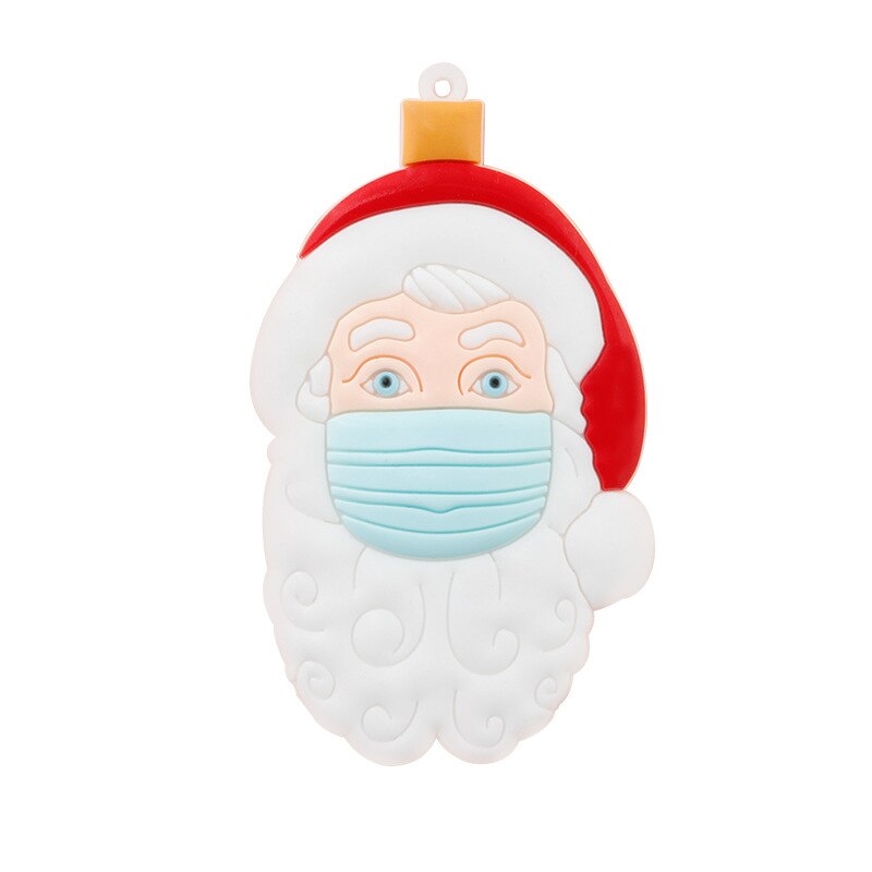 Quarantine Christmas Ornament Family Party Santa Claus Pendants Xmas Decoration Tree Pandemic -Social Distancing: PVC Claus white