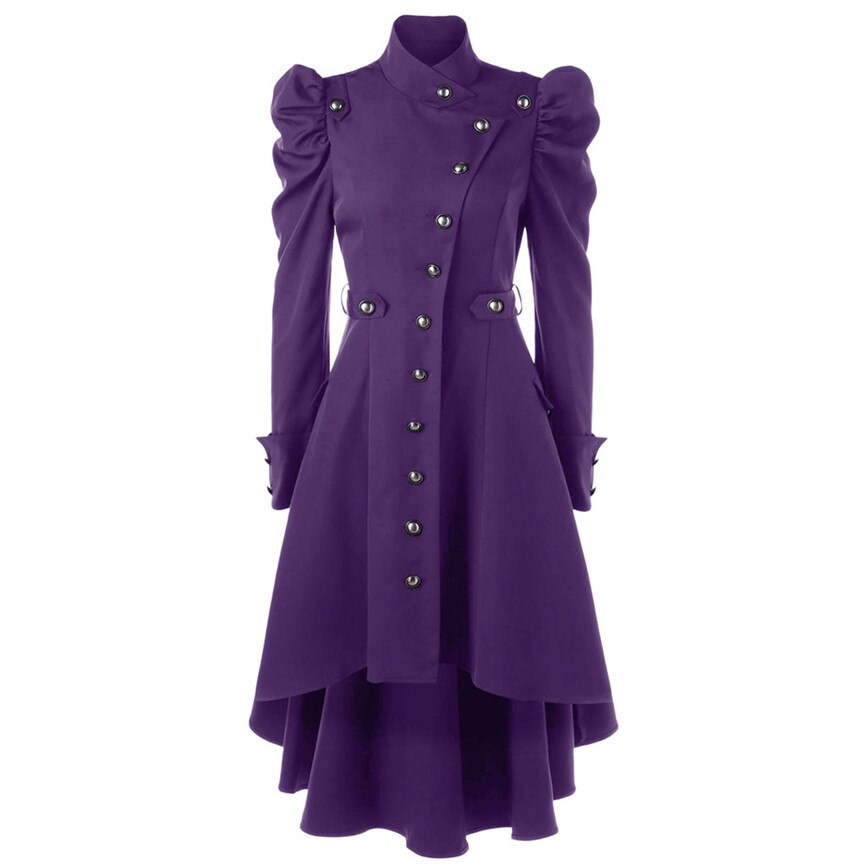 Kappa dam vintage steampunk lång kappa gotisk överrock dam retro jacka lyxmärke laxstjärtsväst femme