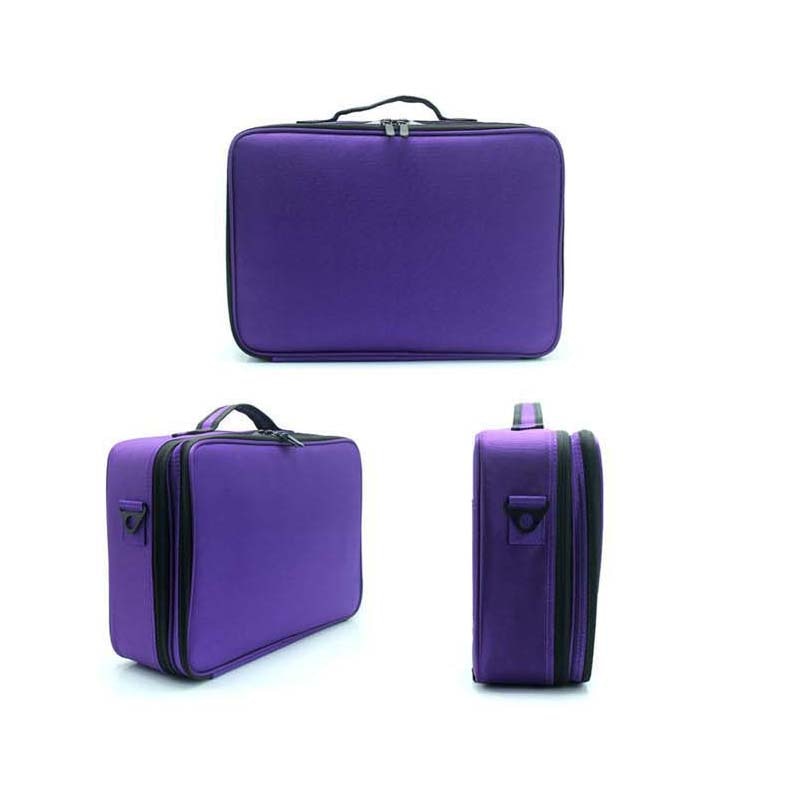 Travel Makeup Train Cosmetic Case Makeup Organizer Portable Artist Storage Bag With Adjustable Dividers for Cosmetics Brushes