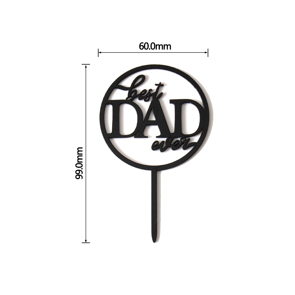 Pak Van 10 Stuks Mini Moederdag &amp; Vaderdag Cake Topper Beste Moeder Ooit Beste Papa Ooit taart Decoratie Voor Bento Cake Kleine Taart: BD (Black)