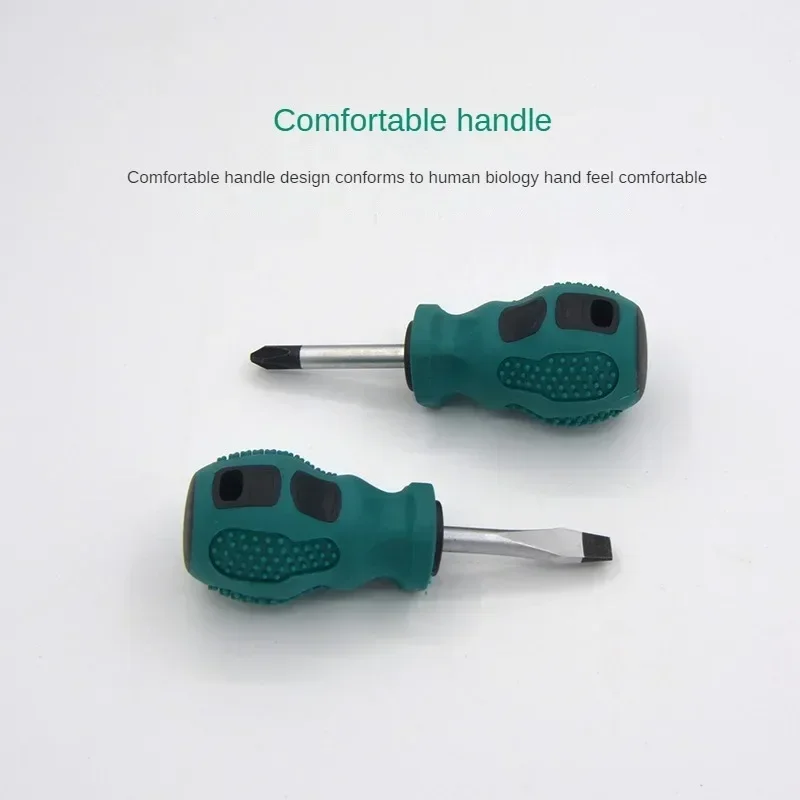 Magnetische schroevendraaier Mini draagbare schroevendraaier met korte schacht Rubberen handgreep Phillips gleufschroevendraaier Reparatie handgereedschap