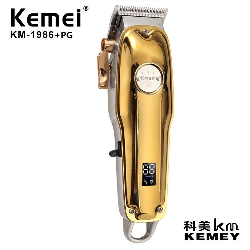 Kemei Alle Metall Professionelle Elektrische Haar Clipper Wiederaufladbare Haar Trimmer Haircut Rasur Maschine KM-1986 + PG KM-5027 KM-2024: KM-1986 PG1