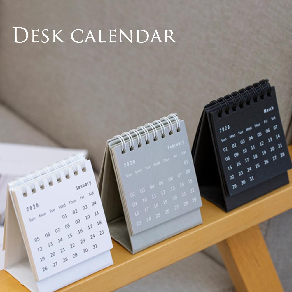 Simple Cute Mini Small Solid Color Desktop Calendar Coil Schedule Desk Table Dates Reminder Timetable Planner