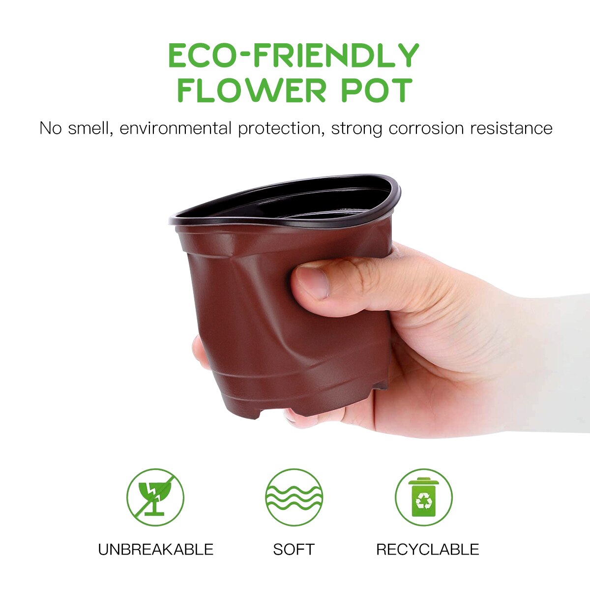 20pcs Disposable Plant Flower Pots Nursery Seedlings Pot Lightweight Two-Tone Soft Flower Plant Container Seed Starting Pots