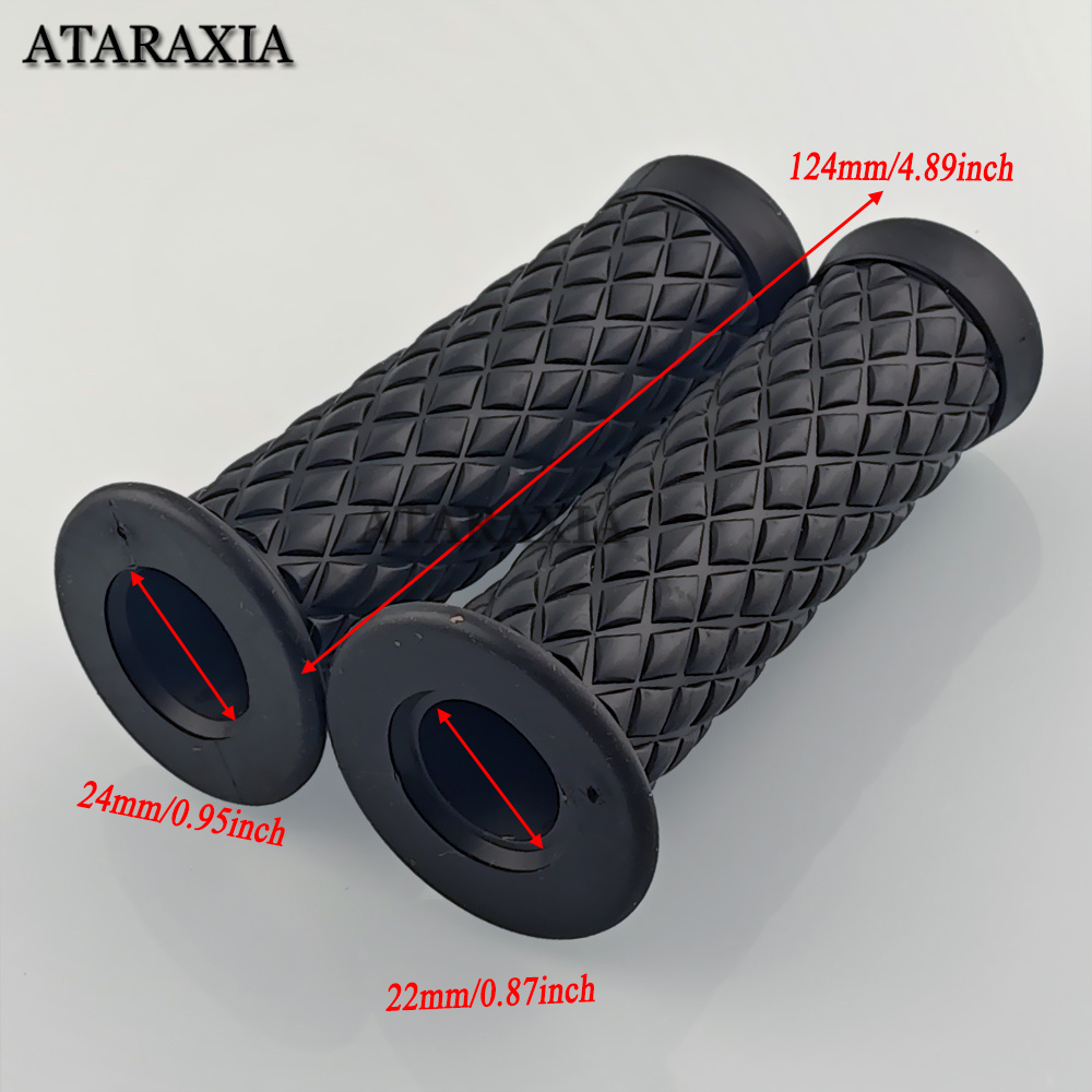 7/8 "22mm/24mm Universale Del Motociclo Manubrio Grip In Gomma Antiscivolo Maniglia Bar End Grip Per Scooter Bicicletta Bici moto