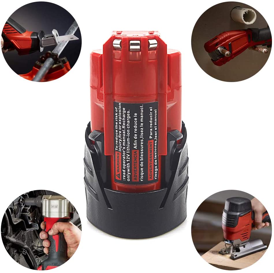 Oppladbart 3000 mah batteri for milwaukee  m12 xc trådløse verktøy 3000 mah 12 v batterier 48-11-2401 mil -12a- li