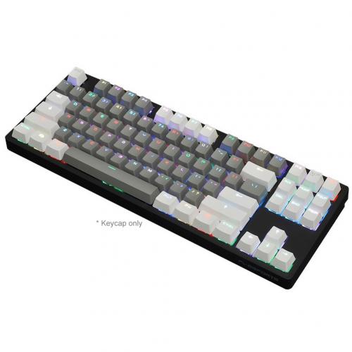 87 unids/set PBT, reemplazo de teclas de teclado mecánico a prueba de luz: Grey White