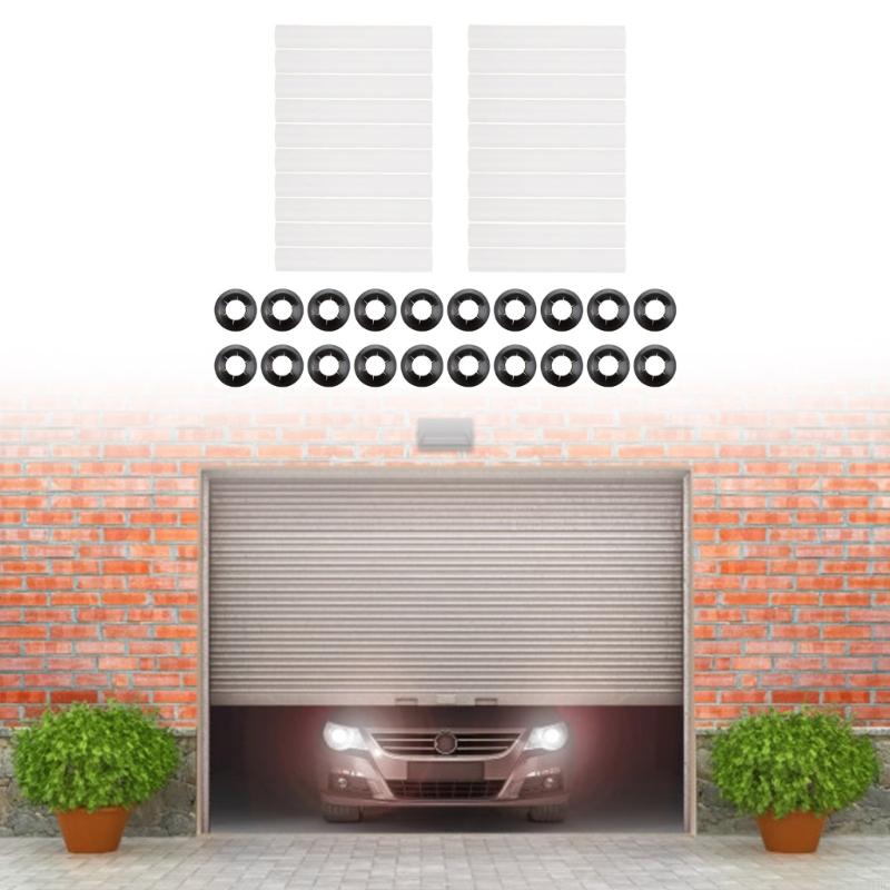 31BC actualiza los rodillos para puertas garaje, 20 fundas rodillos para funcionamiento y silencioso