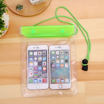 Large Universal Waterproof Swimming Phone Bag Pouch Case Underwater Dry Bag For Skiing Diving Hiking Cycling Outdoor Camping: Green Color