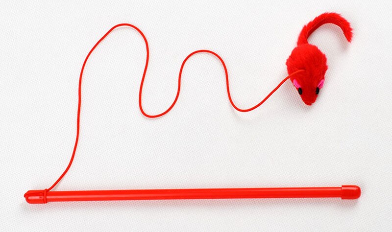 Pet Cat Toy Cute Mouse Stick Teaser Wand Plastic Toy for Cat Toys Pet Cat Tunnel Fat Cat Cute