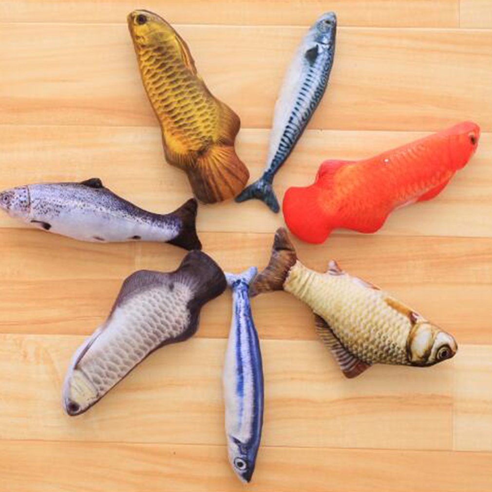 3D Fish Shape Kattenspeelgoed Cat Mint Fish Filled Pillow Doll Gesimuleerde Fish Play Pet Toy