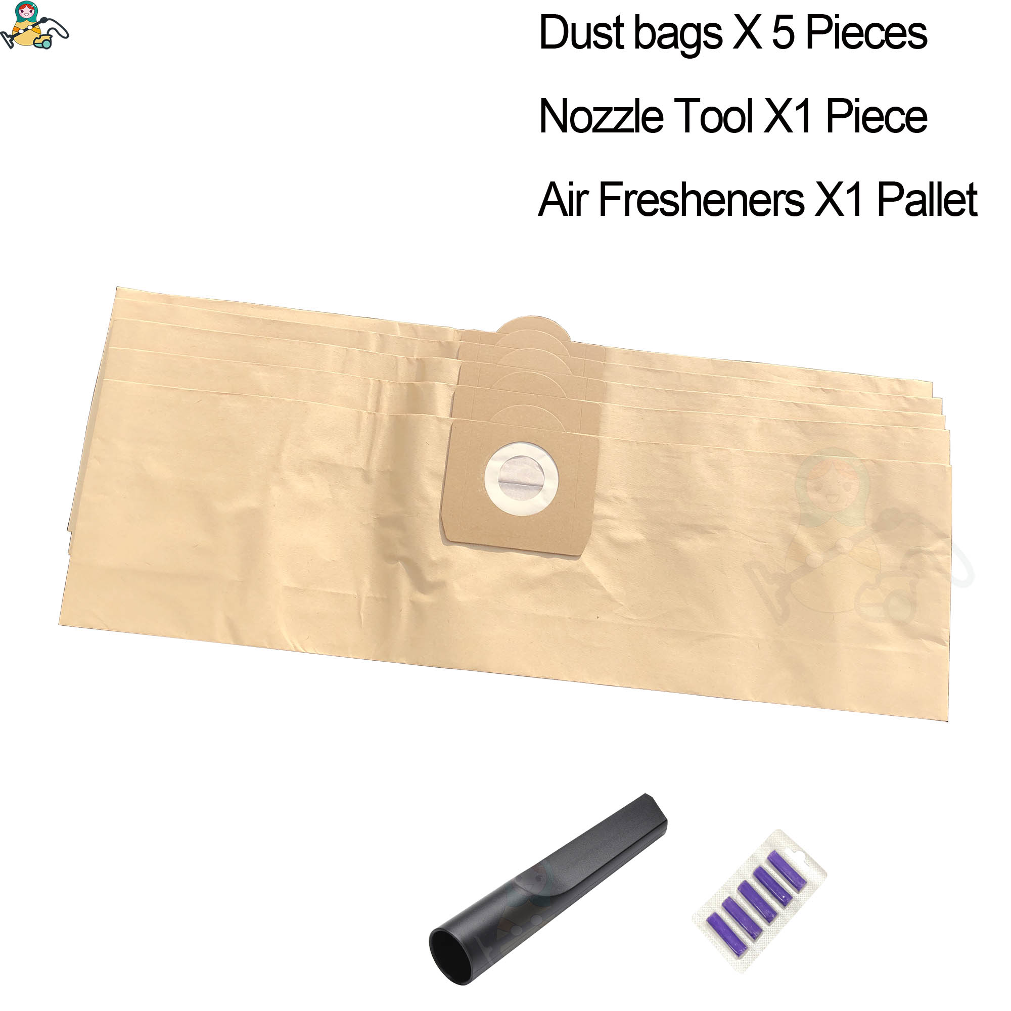 Sacchetto di polvere per Karcher WD3 borse WD3.500P SE 4001 A2204 6.959-130 WD5.800 WD3.800 M WD 3.200 sacchetti di polvere: KAR-DB-5rosa