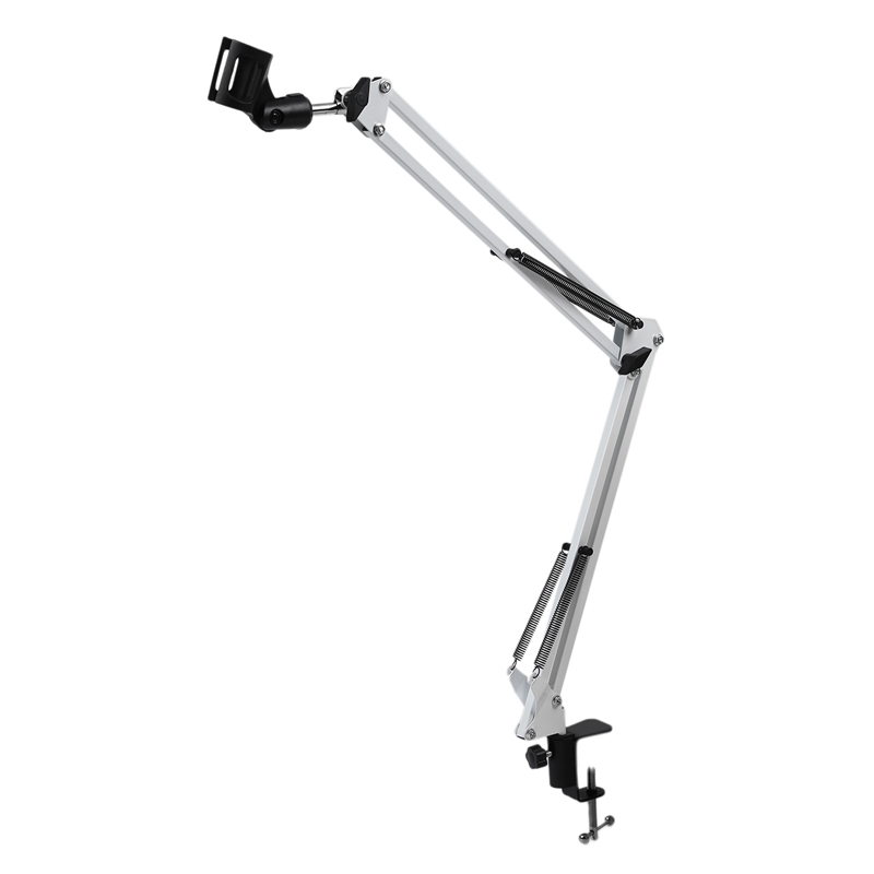 NB35 Extendable Recording Microphone Holder Suspension Boom Scissor Arm Stand Holder with Microphone Clip Table Mounting Clamp: Default Title