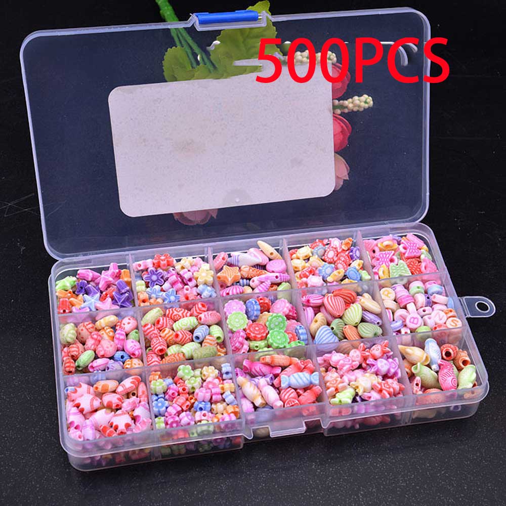 15 Grid Diy Kleurrijke Kralen Meisjes Speelgoed Set Sieraden Accessoires Puzzel Handgemaakte Ambachten Onderwijs Speelgoed Kinderen Kettingen Speelgoed: D