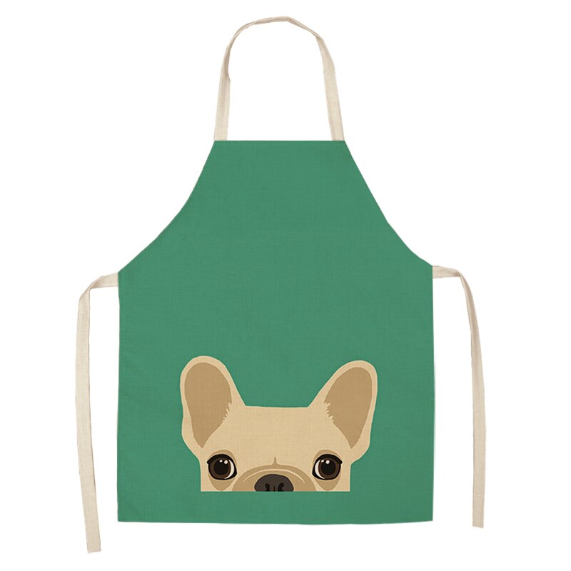 1Stck Nette Karikatur Hund Katze Gedruckt Küche Schürzen Baumwolle Leinen Hause Kochen Backen Kaffee Einkaufen Reinigung Zubehör 53*65cm: A