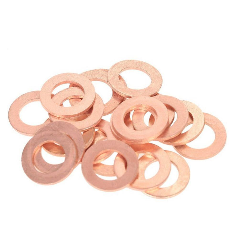 100PCS Copper Washer M4-M14 Effen Seal Ring Set Goede Elektrische Geleidbaarheid Hardware Accessoires
