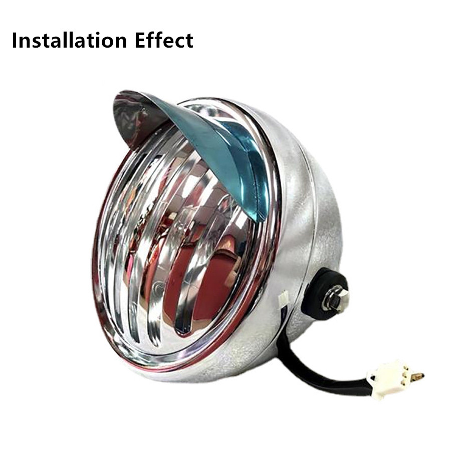 Para Benelli Vespa Triumph, visera de faro de motocicleta de Metal cromado, cubierta Universal de faro a prueba de lluvia para motocicleta y Scooter