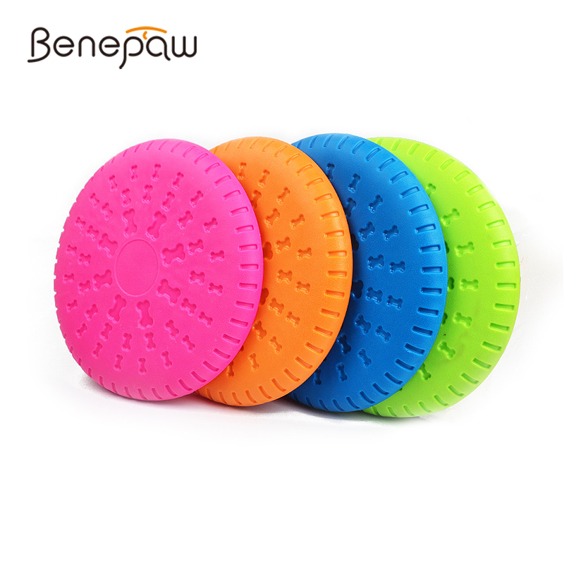 Benepaw Duurzaam Medium Grote Hond Flying Disc Nontoixc Drijvend Zachte Rubber Huisdier Speelgoed Flexibele Interactieve Catcher Tanden Reinigen