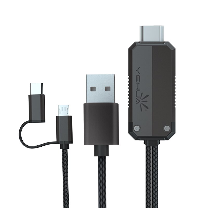 YEHUA-Cable adaptador de Audio y vídeo LD33Y USB C, micro-usb, línea de pantalla Universal tipo C, HDMI IOS12