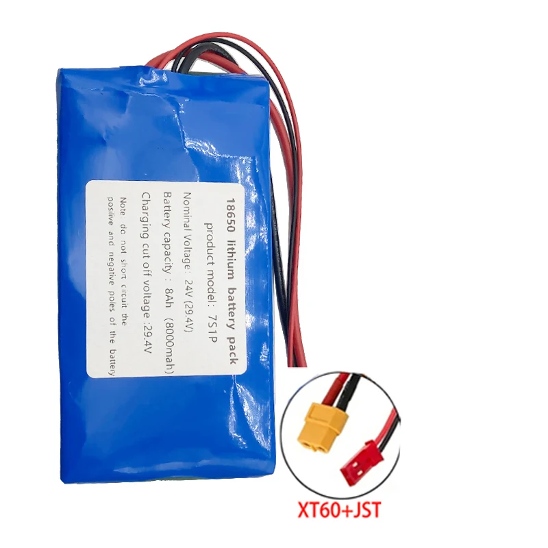 18650 7S1P 25,2 V 24 V 8000 mAh Li-Ionen-Akku mit BMS, zur Überwachung von Lautsprechern, kleiner wiederaufladbarer Elektro-Einrad-Akku: Rosa