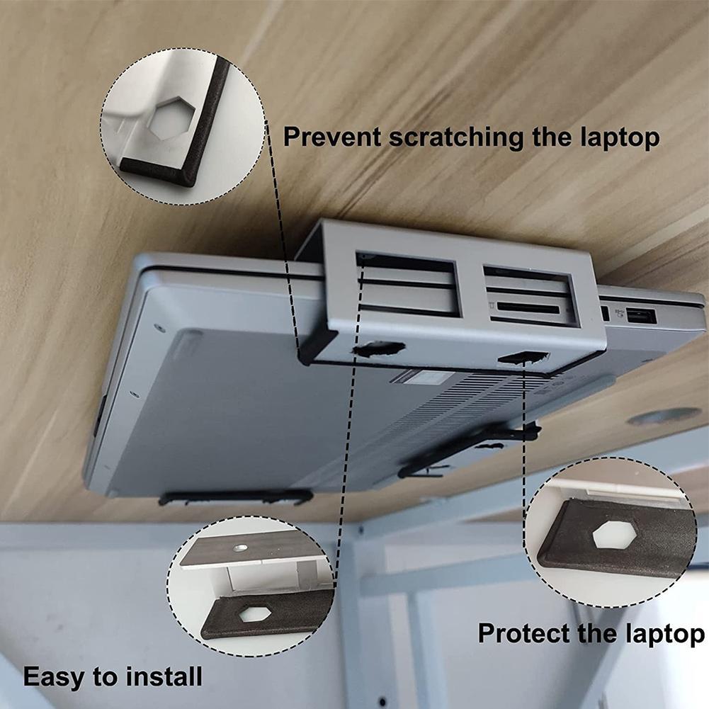 Under the Desk Notebook Storage Bracket Keep Notebook Safe Tablet Desk Organized Stand Laptop Holder for Macbook Pro Huawei