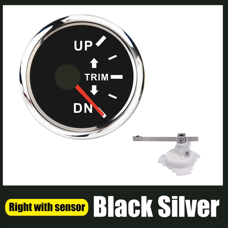 52mm trimmen Messgerät Für Stiefel Außenbordmotor hoch-DN Rechts Seite trimmen Meter 0-190 Ohm Mit verrotten Hintergrundbeleuchtung 12V/24V Edelstahl Lünette: BS-Rechts-Sensor