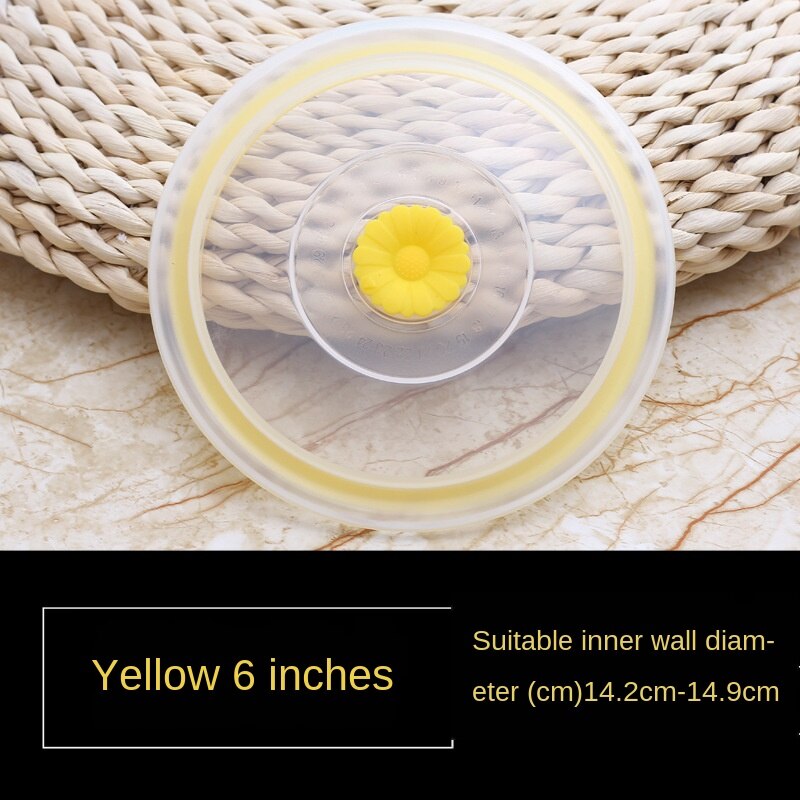Reusable Food Packaging Cover Silicon Food Fresh-Keep Sealing Cap Vacuum Stretch Silicone Lids Kitchen Silicone Cover: Yellow 6 inches