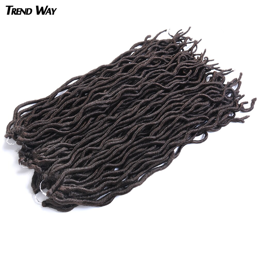 Twend Way Synthetic Curly Faux Locs Crochet Hair Dreadlocks Braiding Hair Heat Extensions 22Inch Long Soft For Black Women Black