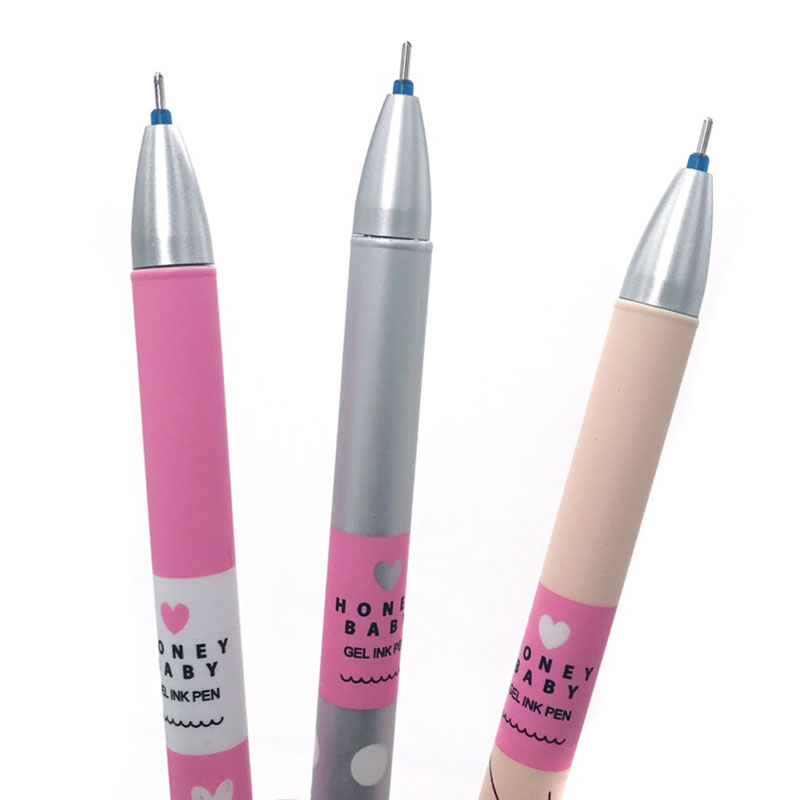 3 Pcs/ Set Heart Dots Erasable Pen Blue / Black Ink Ballpoint Pen 0.38mm For School Office Writing Supply Kids Stationery