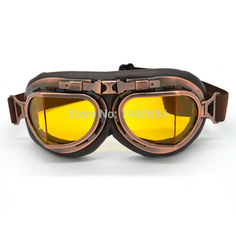 Unisex motorcykel beskyttelsesbriller vintage gafas motocicleta lunette moto motocross atv scooter touring briller: Gul