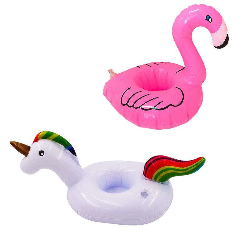 Opblaasbare Zwemmen Ringen Zwemmen Bekerhouder Eenhoorn Flamingo Voor Bad Kids Float Speelgoed Party Supply Zwembad Accessoires Baden